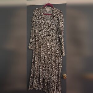 Anthropologie Black and White Leopard Print Dress